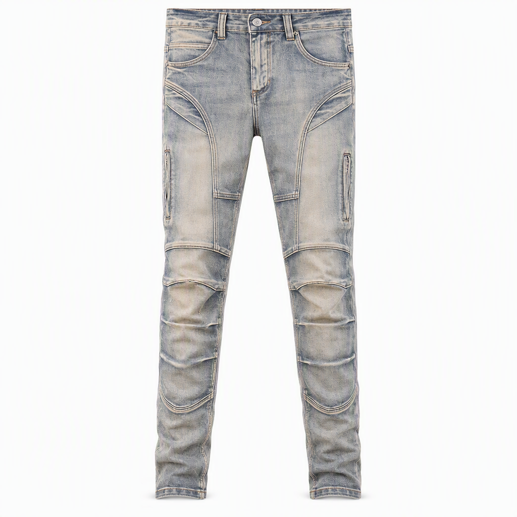 Men's Stretch Motorcycle Riding Jeans Tear Resistant Denim Pants