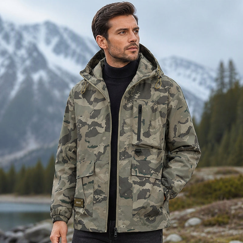 Men's Stylish Camouflage Hooded Jacket