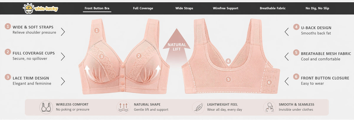 💥👙LAST DAY SALE -BUY 1 GET 1 FREE!!💘CloudComfort Front-Button Cotton Bra – Breathable • Wire-Free • All-Day Support • Non-Padded & Skin-Friendly🌿