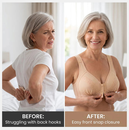 💥👙LAST DAY SALE -BUY 1 GET 1 FREE!!💘CloudComfort Front-Button Cotton Bra – Breathable • Wire-Free • All-Day Support • Non-Padded & Skin-Friendly🌿