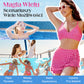 👙💥Damski Komplet Bikini w Kratkę z Wysokim Stanem i Kontrolą Brzucha