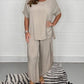 🥰Casualowy dwuczęściowy zestaw z krótkim rękawem i długimi spodniami✨