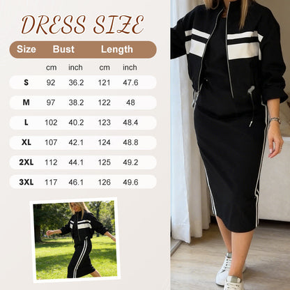💖 Women's Stand Collar Jacket & Dress Set❄️