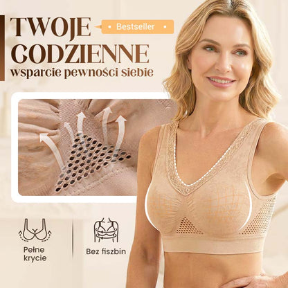 💞Biustonosz bezszwowy z koronką, zapewniający wysokie wsparcie i oddychalność