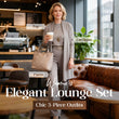 Women's Elegant 3-Piece Lounge & Travel Set (Cardigan, Top & Pants)