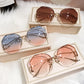 Fashion Vintage UV400 Ladies Oversized Square Sunglasses