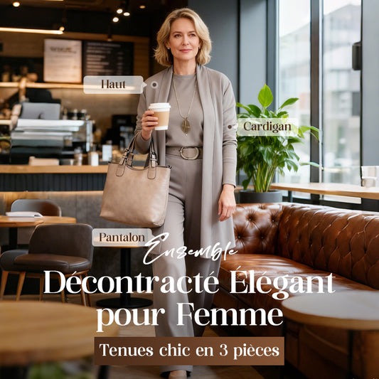 【S-5XL】💝Elegancki 3-częściowy zestaw zawierający długi kardigan, bluzkę i spodnie
