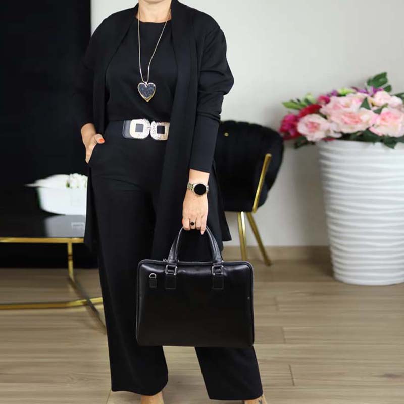 Women's Elegant 3-Piece Lounge & Travel Set (Cardigan, Top & Pants)