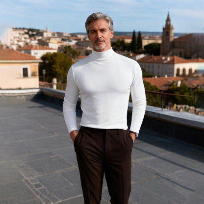 Men's Athletic Slim Fit Mock Neck Long Sleeve Pullover