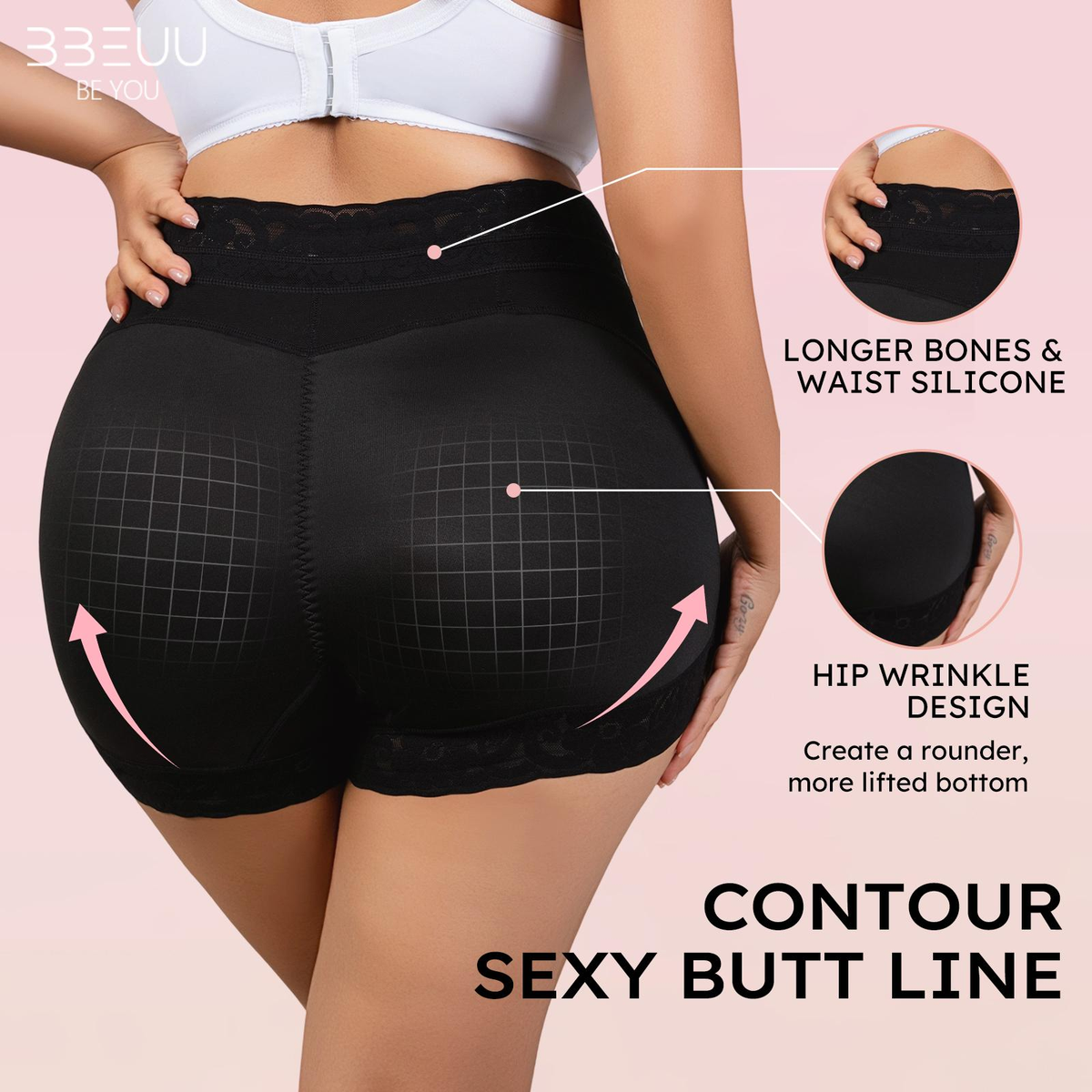 🔥🔥3PC High Waist Shapewear Panty with Anti-Slip Silicone Band - Stretchy Breathable & Seamless Tummy Control Butt Lifting for Everyday Confidence Women's Basic Minimalist Multi Colors 3Pcs Leg