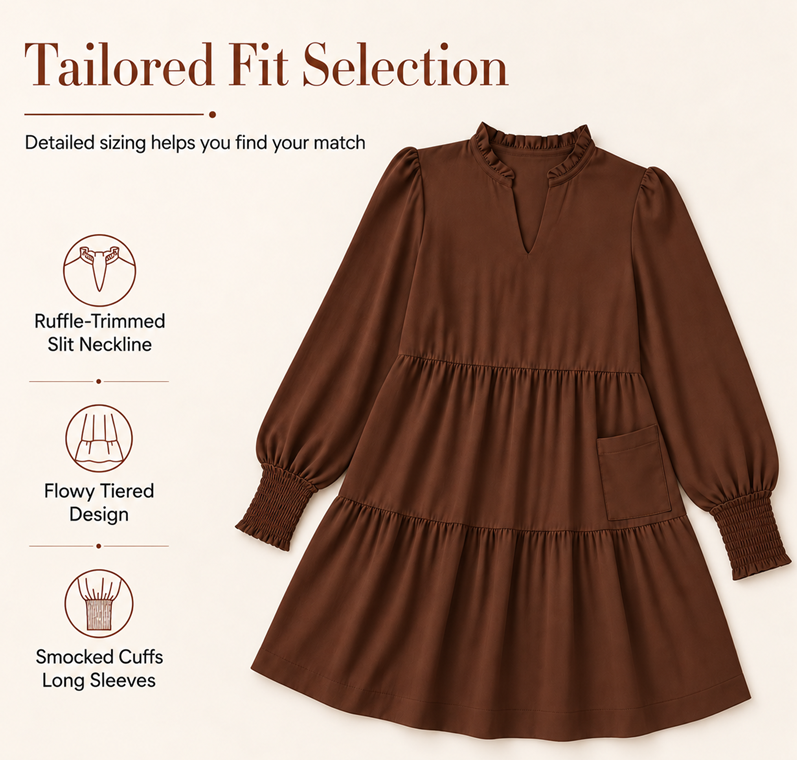 Women's V-Neck Tiered Ruffle Mini Dress