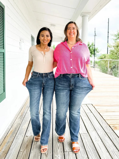 Women's High-Rise Tummy-Control Stretch Jeans | Bootcut & Straight Leg