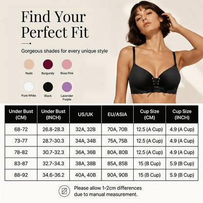 ✨ [2-Pack] Wireless Front-Drawstring Push-Up Bra – Breathable Honeycomb Support & 3-Way Convertible Straps