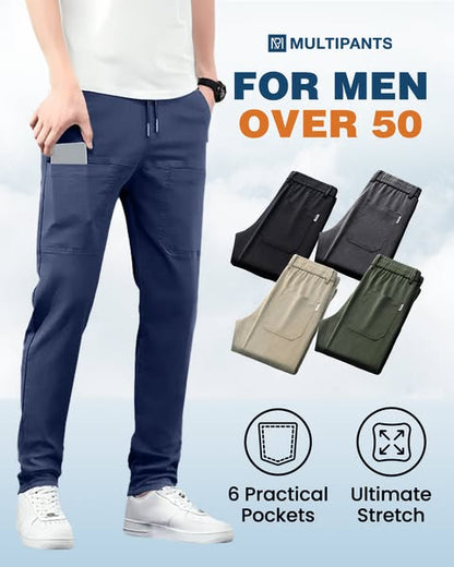 Men's 4-Way Stretch Multi-Pocket Everyday Cargo Pants