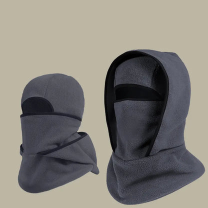 3-in-1 Thermal Fleece Balaclava Ski Mask & Hooded Neck Gaiter – Windproof Winter Face Cover & Helmet-Compatible Beanie for Skiing, Cycling & Outdoor Cold