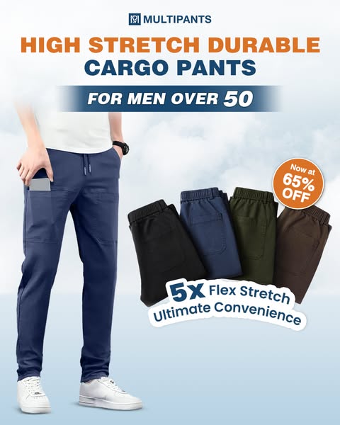 Men's 4-Way Stretch Multi-Pocket Everyday Cargo Pants