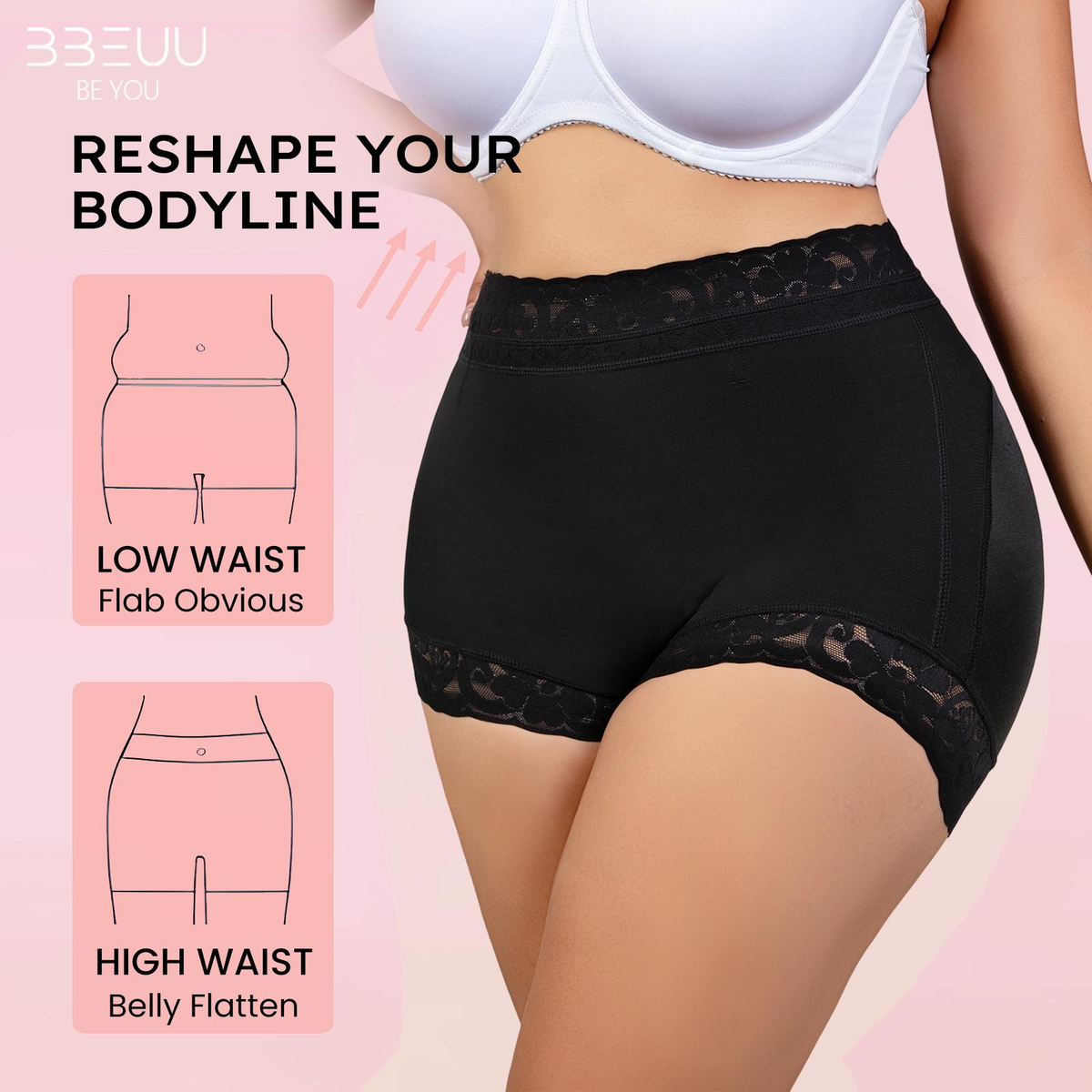 🔥🔥3PC High Waist Shapewear Panty with Anti-Slip Silicone Band - Stretchy Breathable & Seamless Tummy Control Butt Lifting for Everyday Confidence Women's Basic Minimalist Multi Colors 3Pcs Leg