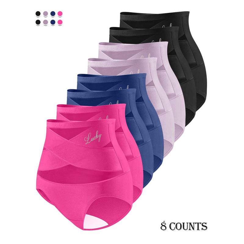 ✨ [Buy 1 Get 2 Free] Plus-Size High-Waist Cross Tummy-Control Shaping Panties – Anti-Roll Double Compression | S to 4XL