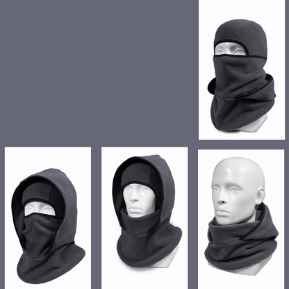 3-in-1 Thermal Fleece Balaclava Ski Mask & Hooded Neck Gaiter – Windproof Winter Face Cover & Helmet-Compatible Beanie for Skiing, Cycling & Outdoor Cold