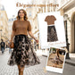 Women's Two-Piece Sweater & Leopard Flowy Skirt Set