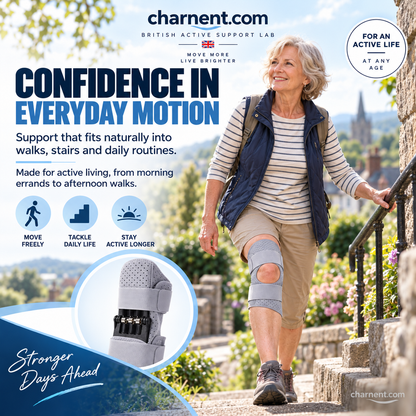 PowerKnee™ Spring-Assisted Knee Booster & Joint Support Brace – Rebound Spring Stabilizer with Open Patella & Adjustable Straps for Stairs, Walking & Joint Relief