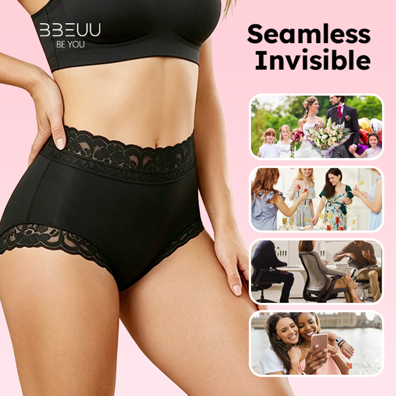 🔥🔥3PC High Waist Shapewear Panty with Anti-Slip Silicone Band - Stretchy Breathable & Seamless Tummy Control Butt Lifting for Everyday Confidence Women's Basic Minimalist Multi Colors 3Pcs Leg