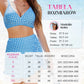 👙💥Damski Komplet Bikini w Kratkę z Wysokim Stanem i Kontrolą Brzucha