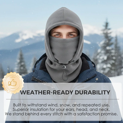 ❄️ 3-in-1 Thermal Fleece Balaclava Hood & Face Mask – Windproof Winter Neck Warmer with Adjustable Drawstring
