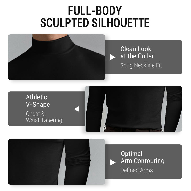 Men's Athletic Slim Fit Mock Neck Long Sleeve Pullover