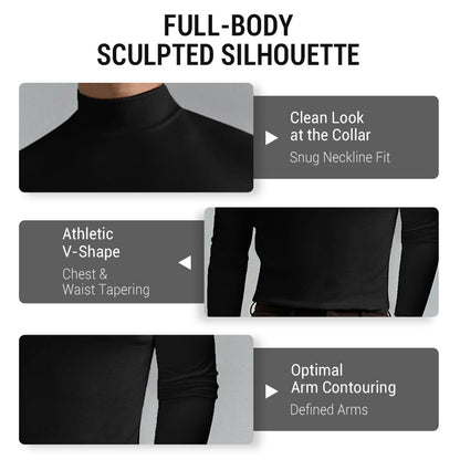 Men's Athletic Slim Fit Mock Neck Long Sleeve Pullover
