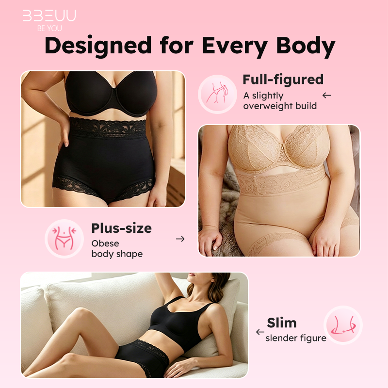 🔥🔥3PC High Waist Shapewear Panty with Anti-Slip Silicone Band - Stretchy Breathable & Seamless Tummy Control Butt Lifting for Everyday Confidence Women's Basic Minimalist Multi Colors 3Pcs Leg