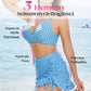 👙💥Damski Komplet Bikini w Kratkę z Wysokim Stanem i Kontrolą Brzucha