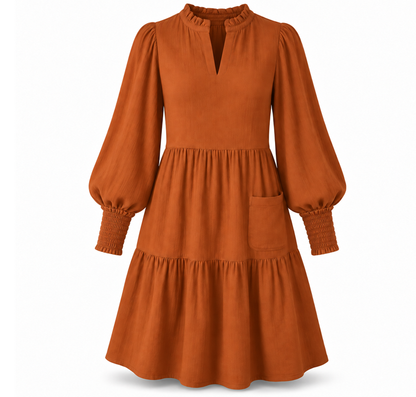 Women's V-Neck Tiered Ruffle Mini Dress
