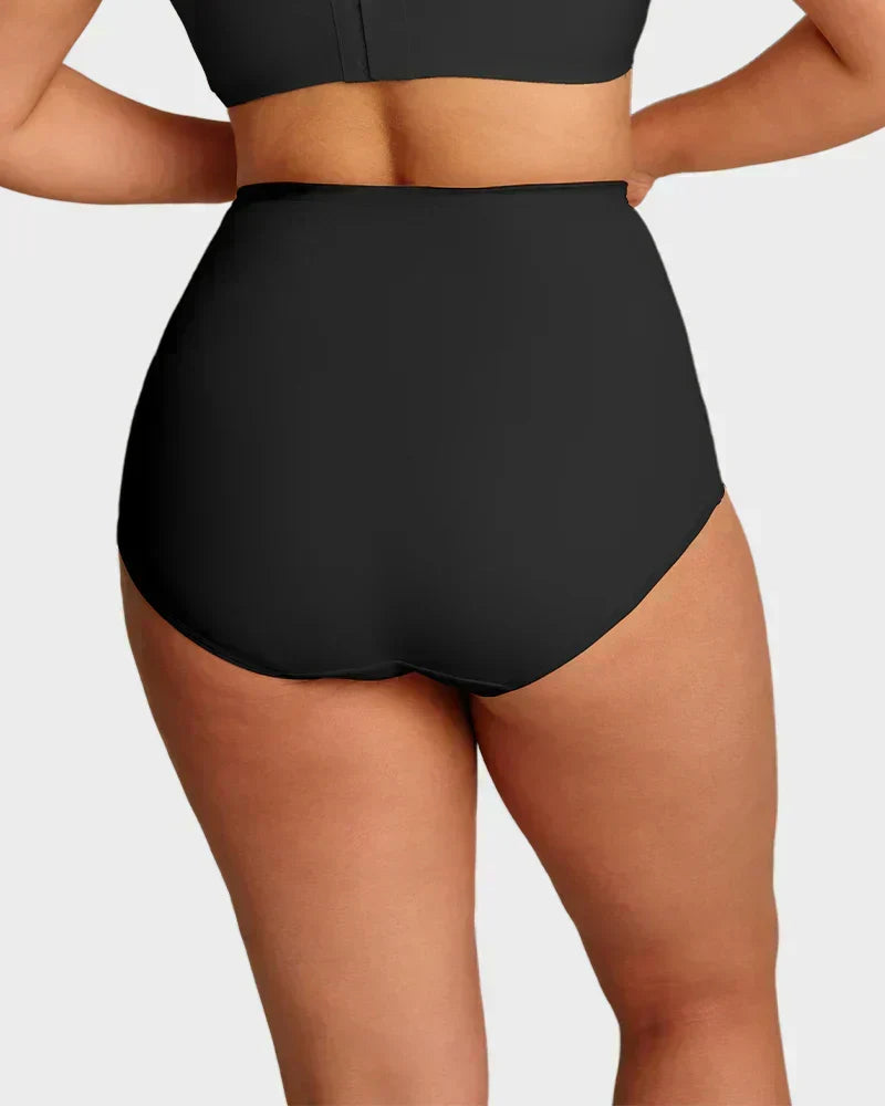✨ [Buy 1 Get 2 Free] Plus-Size High-Waist Cross Tummy-Control Shaping Panties – Anti-Roll Double Compression | S to 4XL