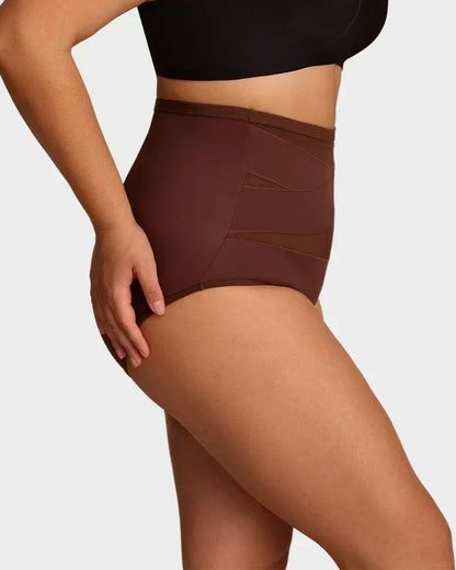 ✨ [Buy 1 Get 2 Free] Plus-Size High-Waist Cross Tummy-Control Shaping Panties – Anti-Roll Double Compression | S to 4XL