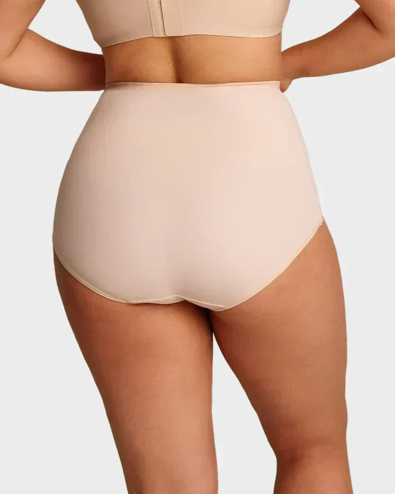 ✨ [Buy 1 Get 2 Free] Plus-Size High-Waist Cross Tummy-Control Shaping Panties – Anti-Roll Double Compression | S to 4XL