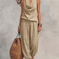🎁New Arrivals 50% OFF💥 Sleeveless Cowl Neck Jumpsuit – Halter, Wide-Leg, Elegant 🍷