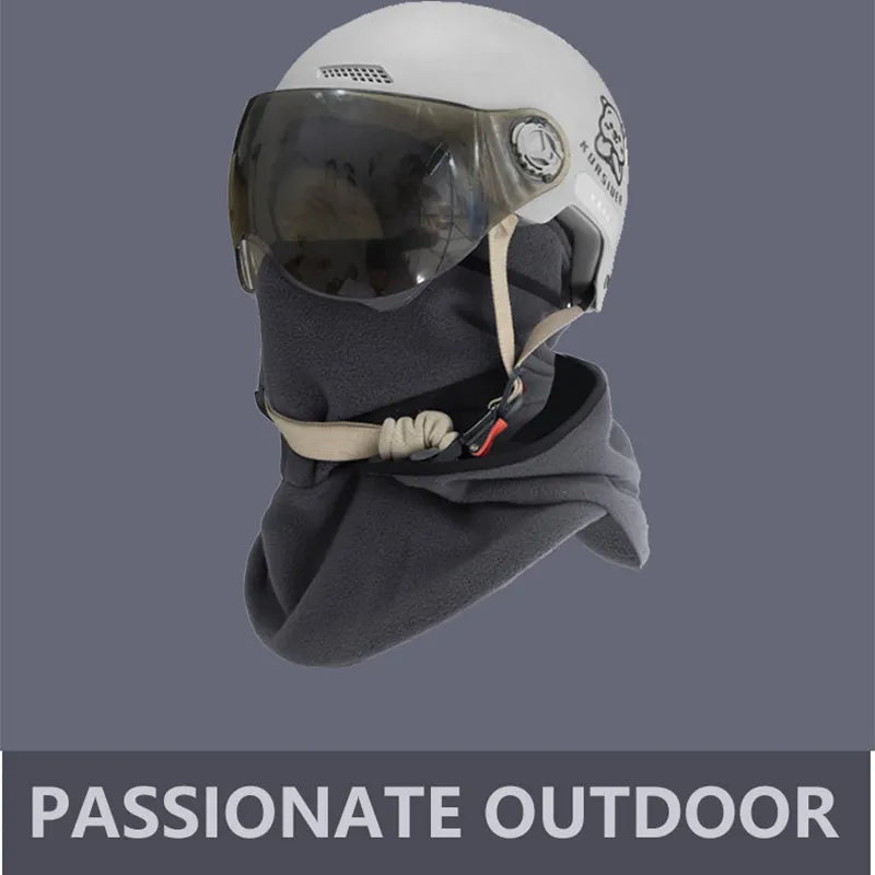 3-in-1 Thermal Fleece Balaclava Ski Mask & Hooded Neck Gaiter – Windproof Winter Face Cover & Helmet-Compatible Beanie for Skiing, Cycling & Outdoor Cold