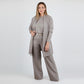 【S-5XL】💝Elegancki 3-częściowy zestaw zawierający długi kardigan, bluzkę i spodnie