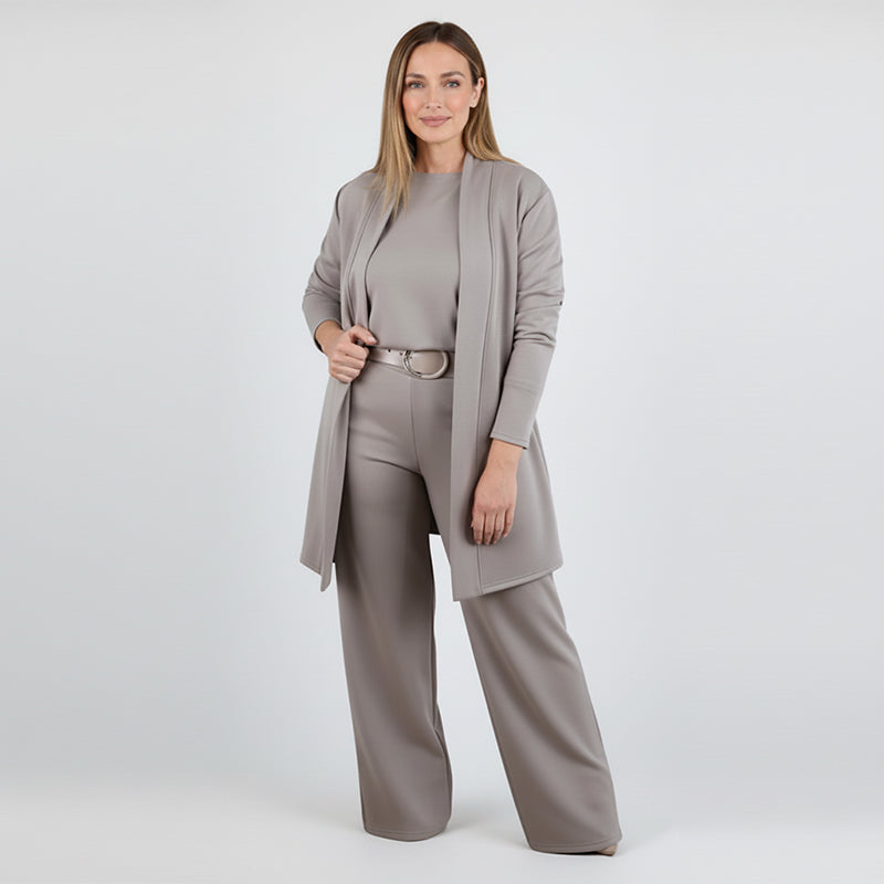 Women's Elegant 3-Piece Lounge & Travel Set (Cardigan, Top & Pants)