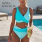 【S-3XL】🏊‍♀️ Bikini z blokami kolorów i paskami – modny dwuczęściowy kostium na plażę