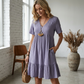 😍【S-3XL】👗Rochie lungă casual cu mânecă scurtă