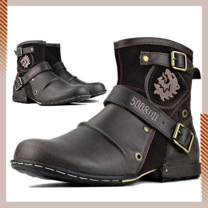 Best gift - men's leather boots in western cowboy style