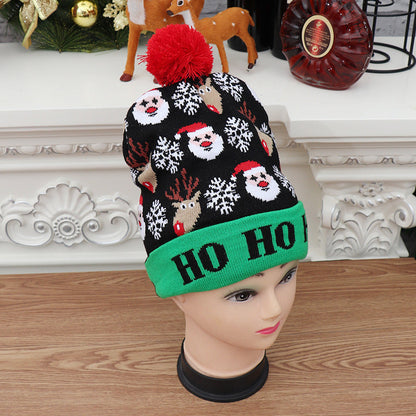 🎄 LED Light-Up Knitted Christmas Beanie Hat – 6 Flashing Holiday LEDs with 3 Lighting Modes & Pom-Pom