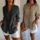 👚Elegancka plisowana koszula damska z fakturą i klapami w jednym rzędzie