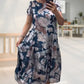 👗Nowość na wczesne lato✨Luźna sukienka w kwiaty z okrągłym dekoltem i krótkim rękawem