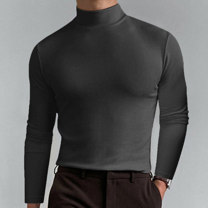 Men's Athletic Slim Fit Mock Neck Long Sleeve Pullover