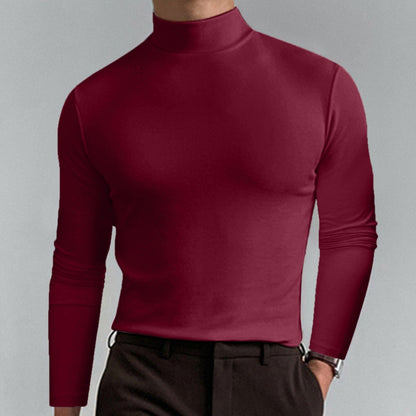Men's Athletic Slim Fit Mock Neck Long Sleeve Pullover