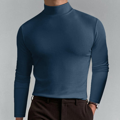Men's Athletic Slim Fit Mock Neck Long Sleeve Pullover
