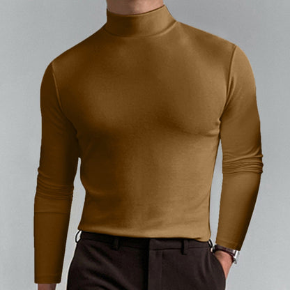 Men's Athletic Slim Fit Mock Neck Long Sleeve Pullover